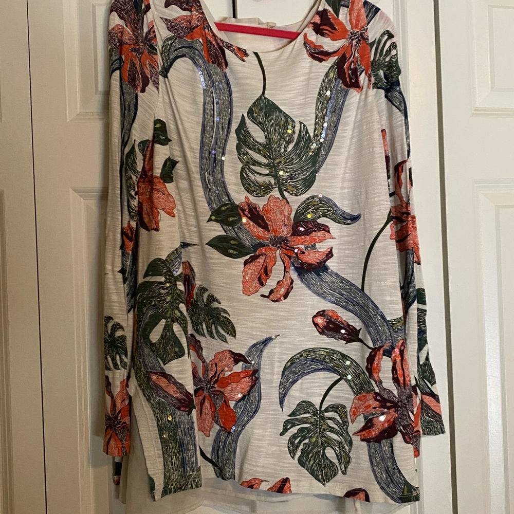 Soft Surroundings Sequined Dress Knit Blouse